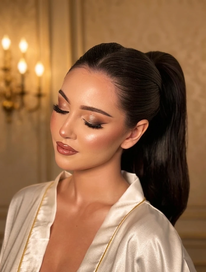 Résultat après maquillage professionnel par Hajiba